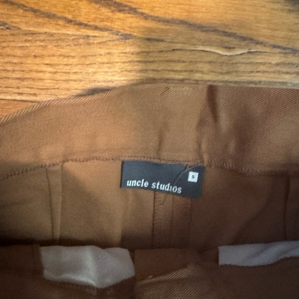 Uncle Studios Cotton Bloomers size small nwot High-Waisted camel Trousers - Picture 5 of 11